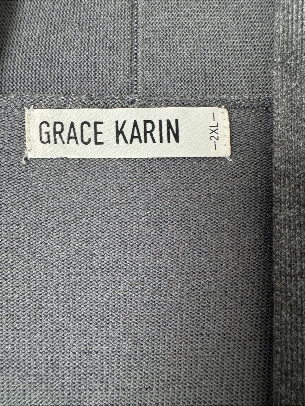 Grace Karin Gray Open-Front Knit Cardigan - Picture 8 of 8